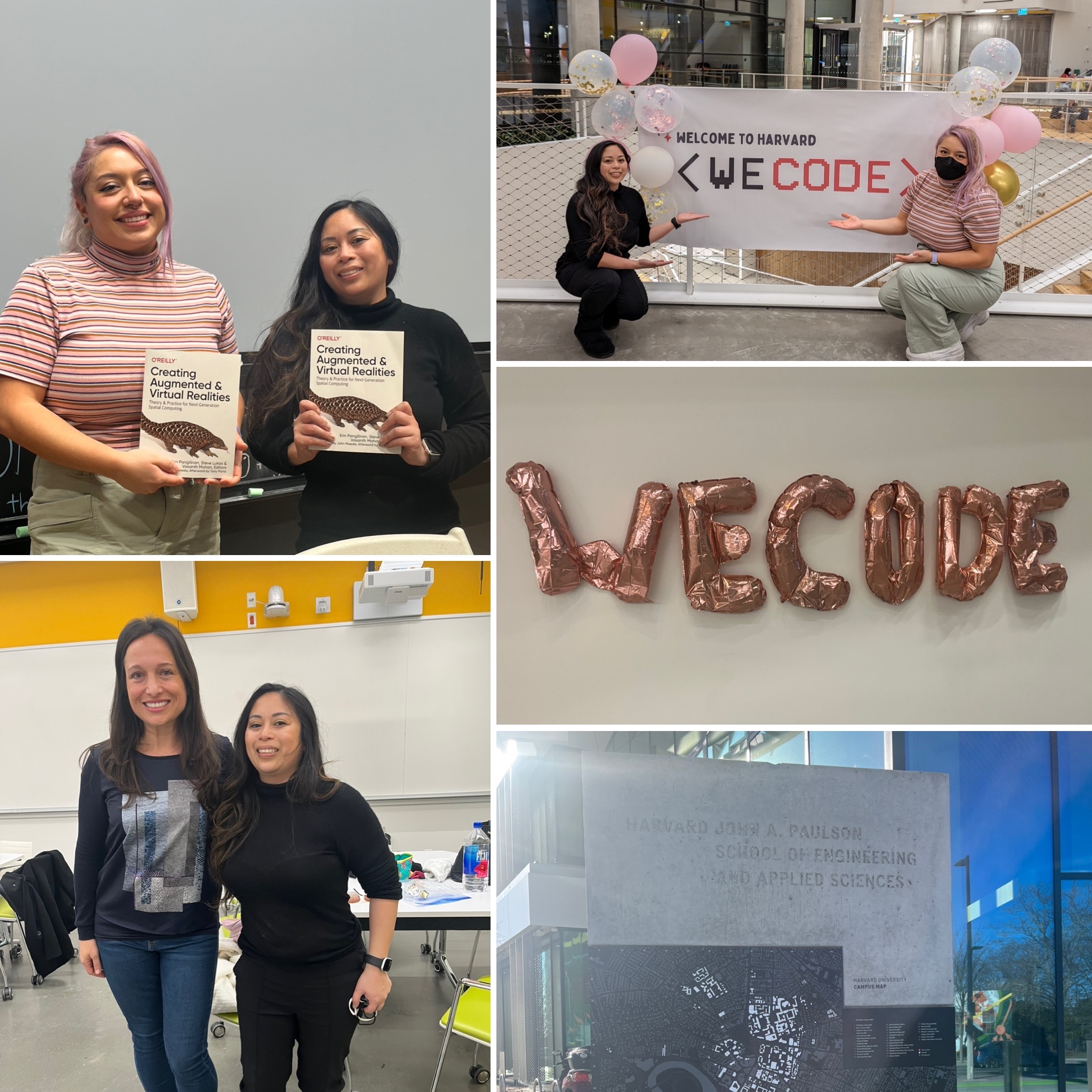 Harvard University - Women Engineering Code (WeCode) Conference 2023 AR/VR Panel. Pictured: Erin Pangilinan, Jazmin Cano, and Alaina Percival