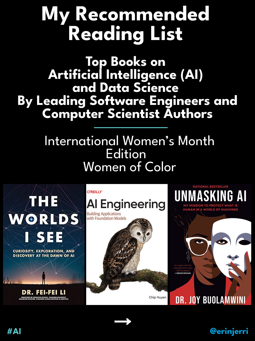 My AI Tech Stack, 3 Mistakes to Avoid When Coding w/ AI and My Recommended Books on AI + Data Science Industry Leading Computer Scientists, Software Engineers authored by women of color